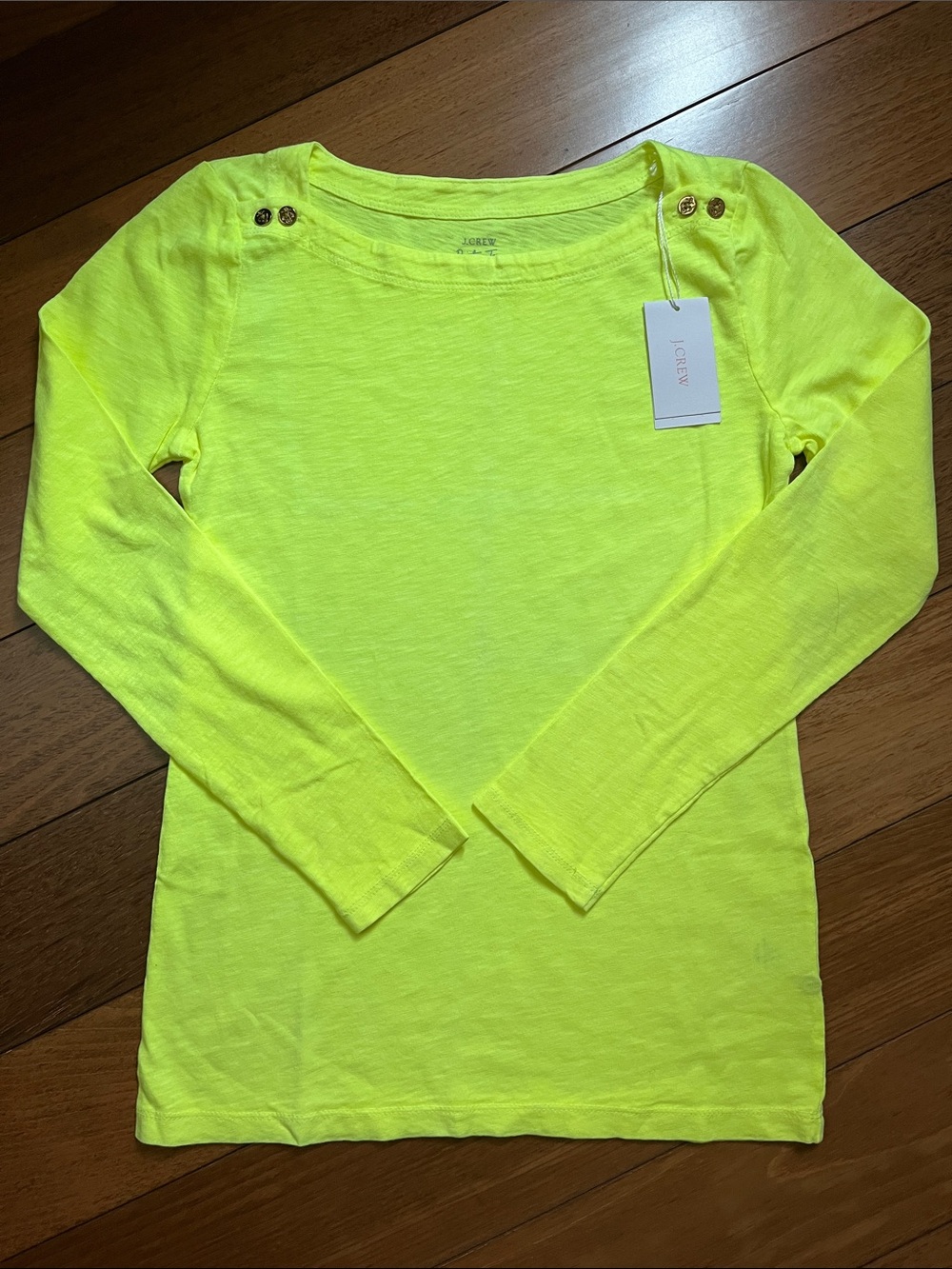 NWT J. Crew Neon Painter Boatneck Long Sleeve Tee